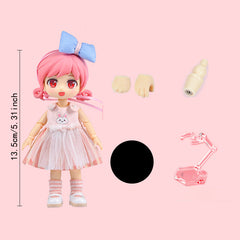 1/12 BJD Doll Anime Model with Head, Body, Clothes, Shoes