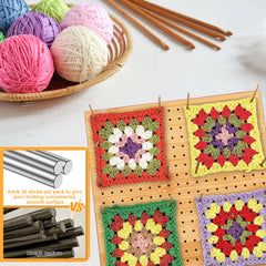 Adjustable Crochet Blocking Board Set With 20 Steel Rods
