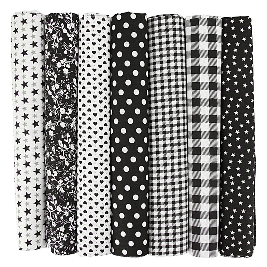 7pcs Mixed Fabrics Quilting Pre Cut Fat Quarters Cotton Bundle