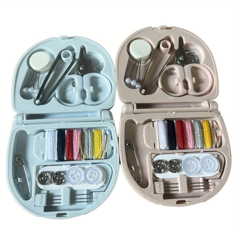 4pcs Mini Portable Sewing Kit With Storage Box Travel & Household Sewing Kit