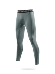 Men's Solid Bottom Leggings Active Sports Compression Pants