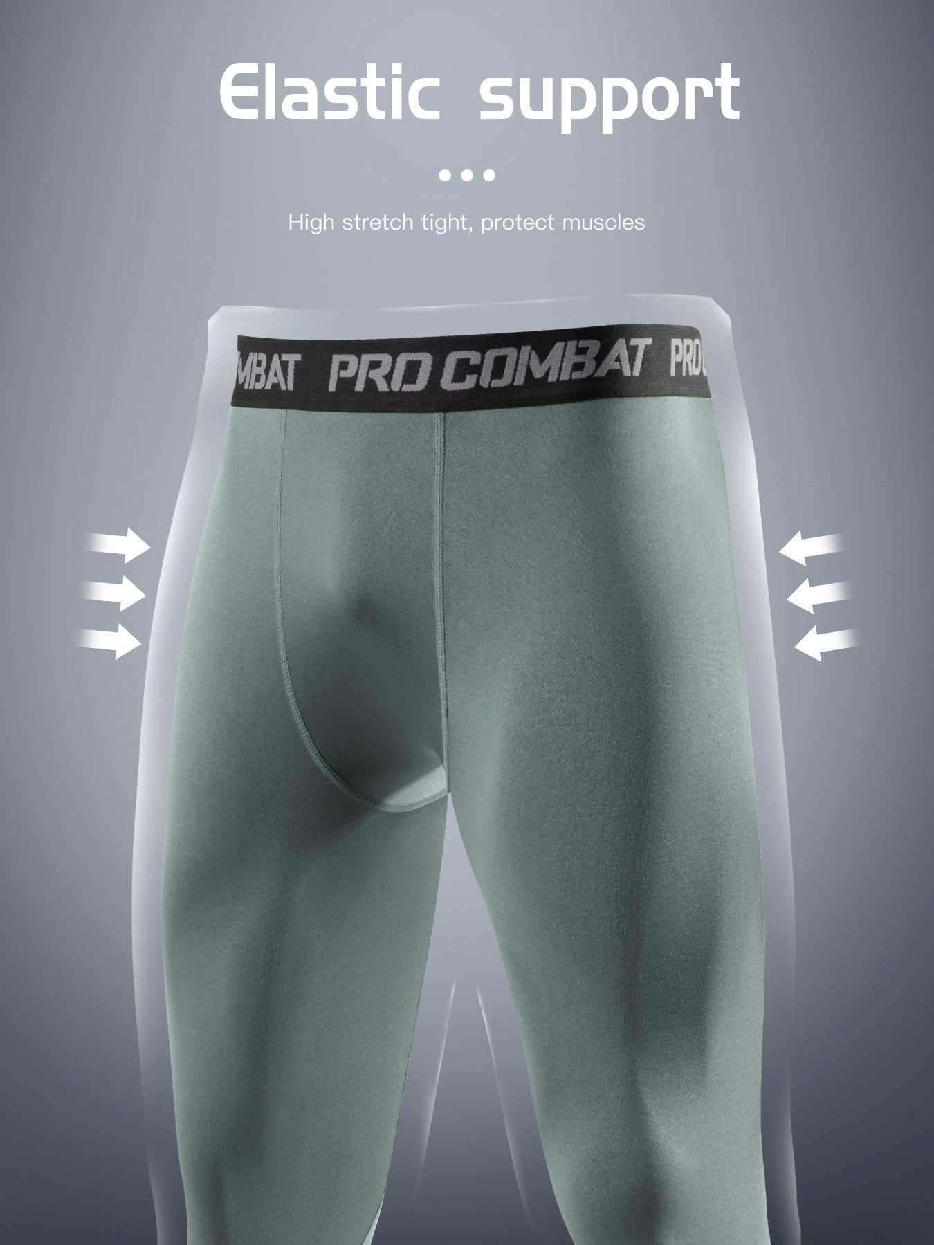Men's Solid Bottom Leggings Active Compression Pants