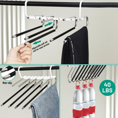 9 Layers Pants Hanger Space Saver Organizer with Hooks