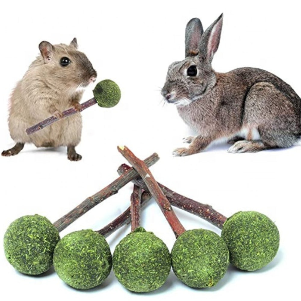 4pcs Bunny Chew Toys Natural Alfalfa Grass Small Animal Chew Toys