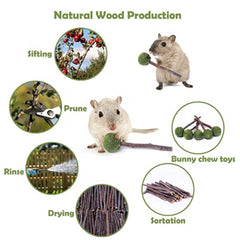 4pcs Bunny Chew Toys Natural Alfalfa Grass Small Animal Chew Toys