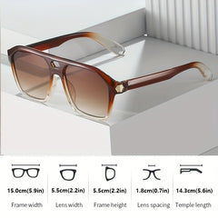 Men's Oversized Pilot Sunglasses Y2K Retro High Decorative Glasses