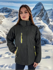 Sporty Ski Jacket Waterproof Windproof Hooded Coat Women's Activewear
