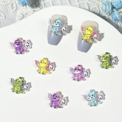 20-100pcs Dinosaur Carry Wolf Charms Nail Art Jewelry Mini Resin Accessories