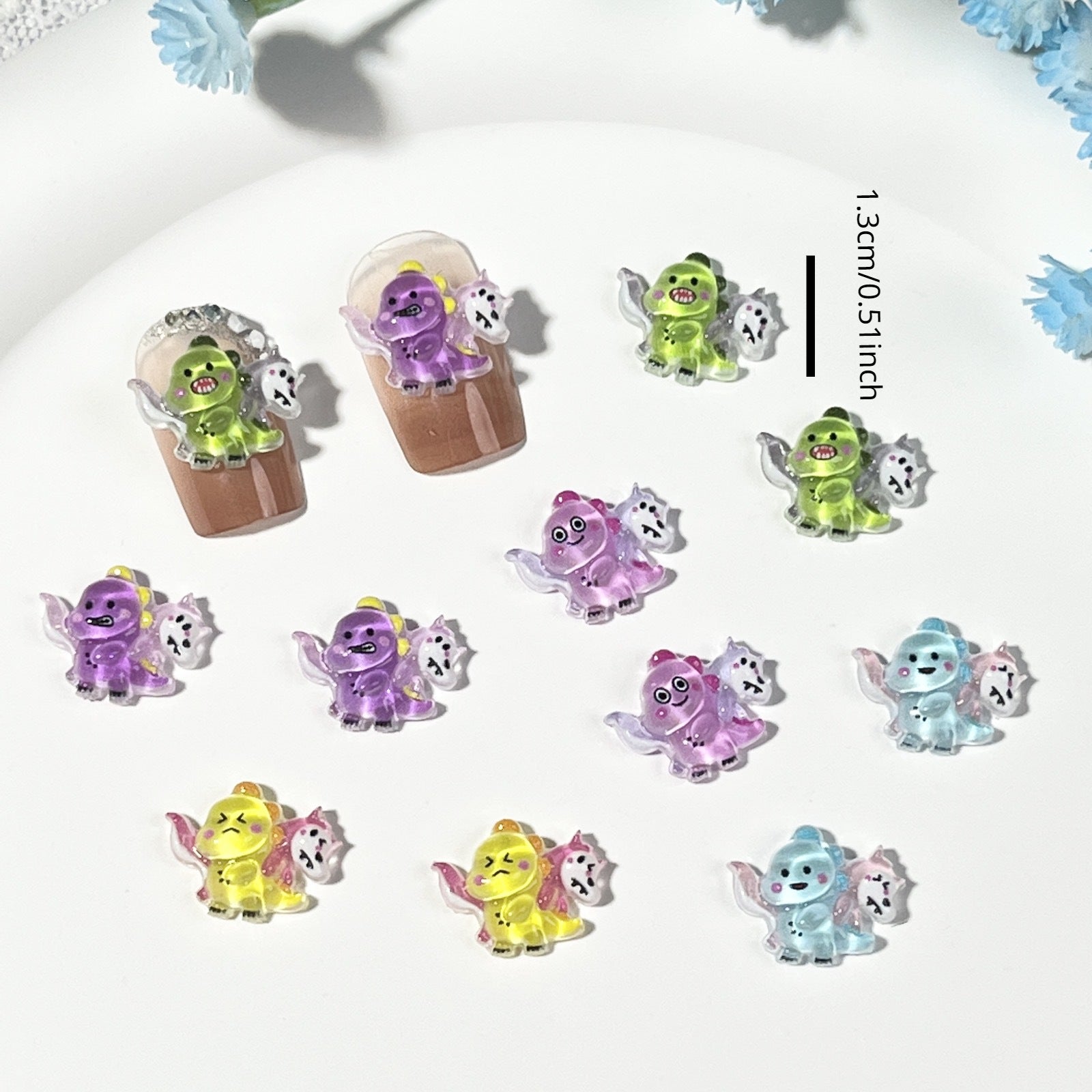 20-100pcs Dinosaur Carry Wolf Charms Nail Art Jewelry Mini Resin Accessories
