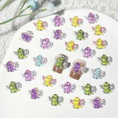 20-100pcs Dinosaur Carry Wolf Charms Nail Art Jewelry Mini Resin Accessories