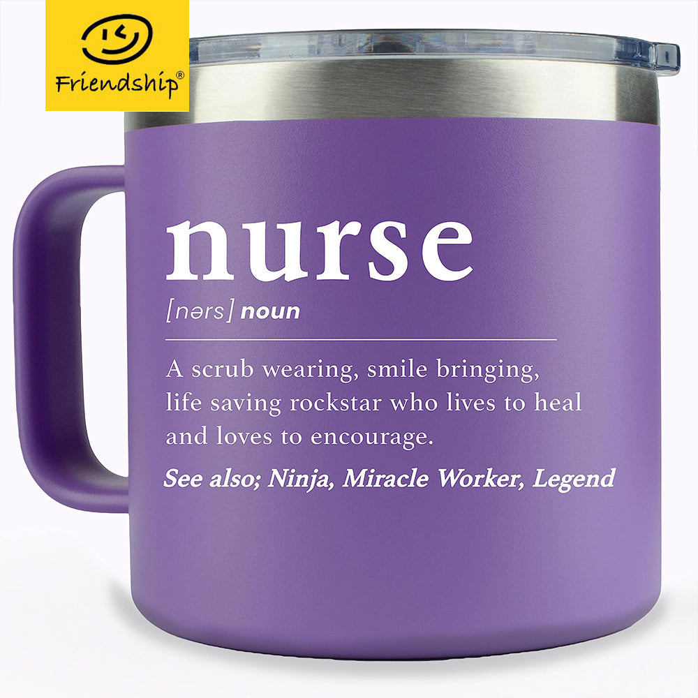 Nurse 1pc 410ml Stainless Steel Tumbler Purple Coffee Mug