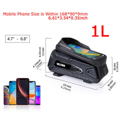 Mountain Bike Top Tube Storage Bag Rainproof Phone Case