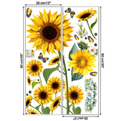 2pcs Sunflower Butterfly Wall Stickers For Home Decor