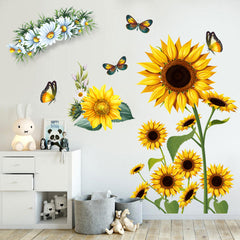2pcs Sunflower Butterfly Wall Stickers For Home Decor