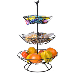 3 Tier Fruit Basket Metal Storage Rack Organizer Decorative Kitchen Display