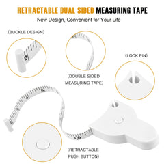 3pcs Portable Automatic Mini Tape Measure Body Retractable Telescopic Tape