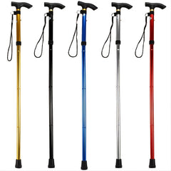 Foldable Walking Stick Adjustable Height Trekking Pole Rubber Tip