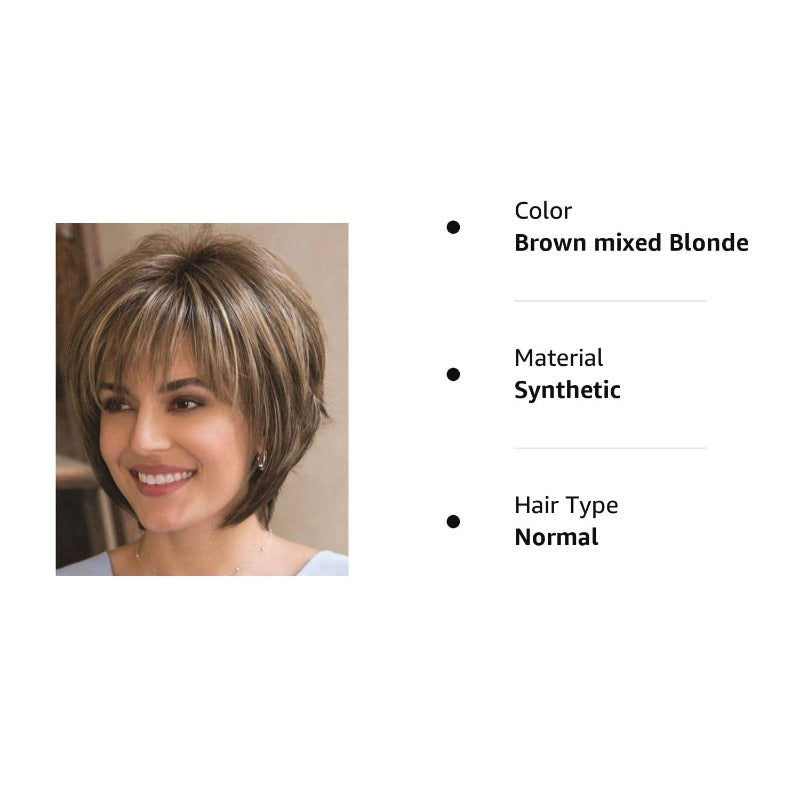 Short Hair Wig Natural Fashionable Bangs Pixie Cut Women's Straight Hair Wig