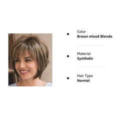 Short Hair Wig Natural Fashionable Bangs Pixie Cut Women's Straight Hair Wig