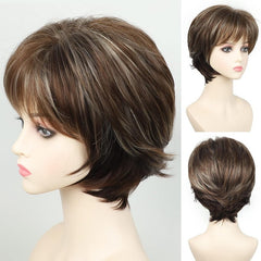 Short Hair Wig Natural Fashionable Bangs Pixie Cut Women's Straight Hair Wig