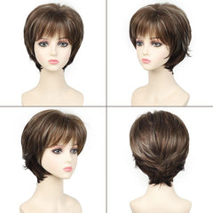 Short Hair Wig Natural Fashionable Bangs Pixie Cut Women's Straight Hair Wig