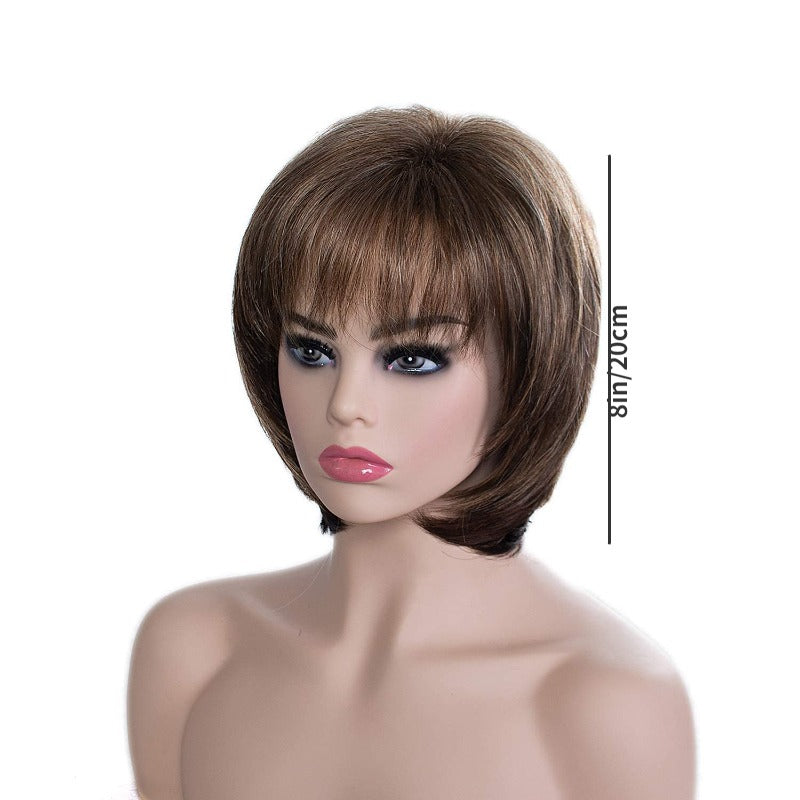 Short Hair Wig Natural Fashionable Bangs Pixie Cut Women's Straight Hair Wig