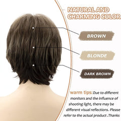 Short Hair Wig Natural Fashionable Bangs Pixie Cut Women's Straight Hair Wig