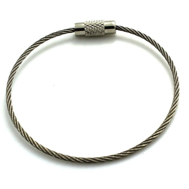 30pcs Stainless Steel Wire Keychain Cable Key Rings Loop Wire Cable Braided