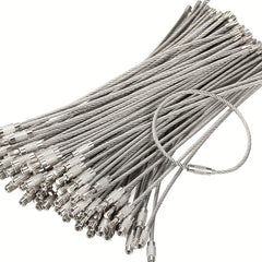 30pcs Stainless Steel Wire Keychain Cable Key Rings Loop Wire Cable Braided