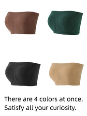 4pcs Strapless Bandeau Bras Soft Stretch Everyday Women's Lingerie