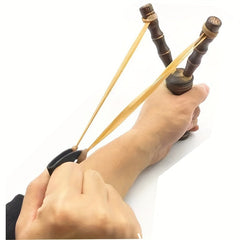 2pcs Wooden Slingshot Toys for Outdoor Camping Shooting & Hiking