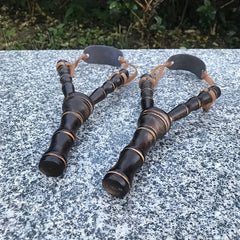 2pcs Wooden Slingshot Toys for Outdoor Camping Shooting & Hiking