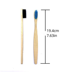 10pc Colorful Bamboo Toothbrush Set Charcoal Teeth Whitening Soft Bristle