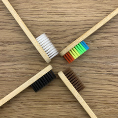 10pc Colorful Bamboo Toothbrush Set Charcoal Teeth Whitening Soft Bristle