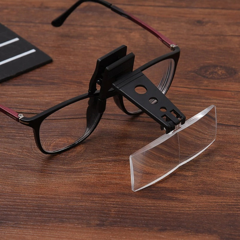 Folding Clip-On Eyeglass Loupe 5X Magnifying Glass Optical Instruments