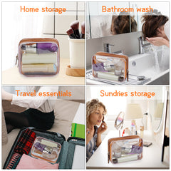 4Pcs Travel Makeup Bag PVC Transparent Cosmetic Cases Waterproof Storage