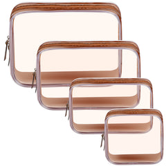 4Pcs Travel Makeup Bag PVC Transparent Cosmetic Cases Waterproof Storage