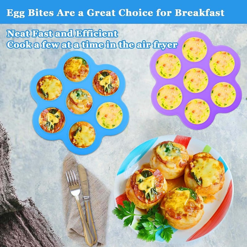 Silicone Air Fryer Egg Bit Mold with Lid