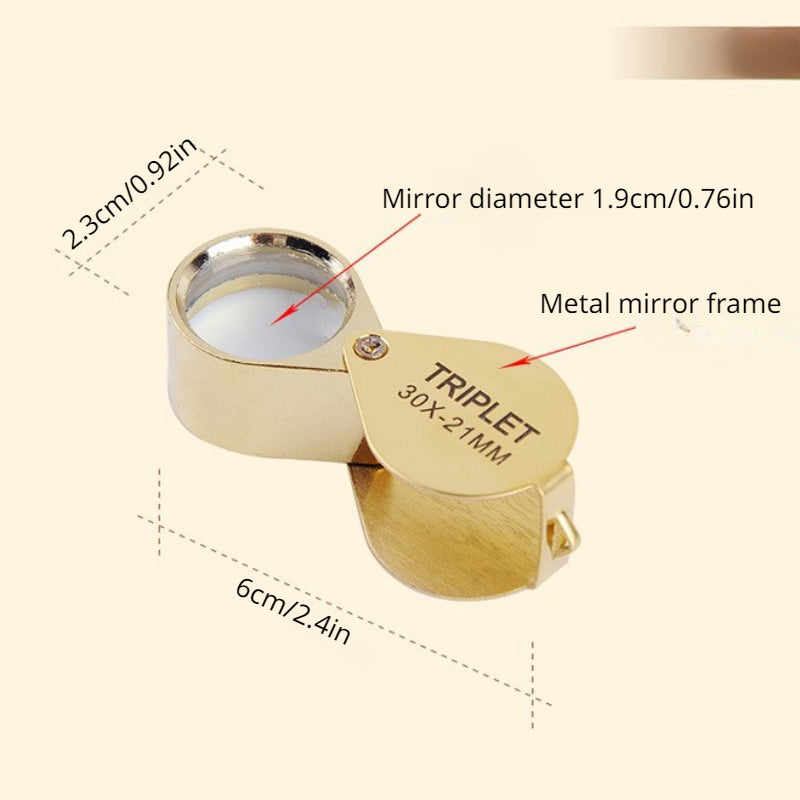 Foldable Eye Magnifier Jewelry Loupe Portable Metal Lens