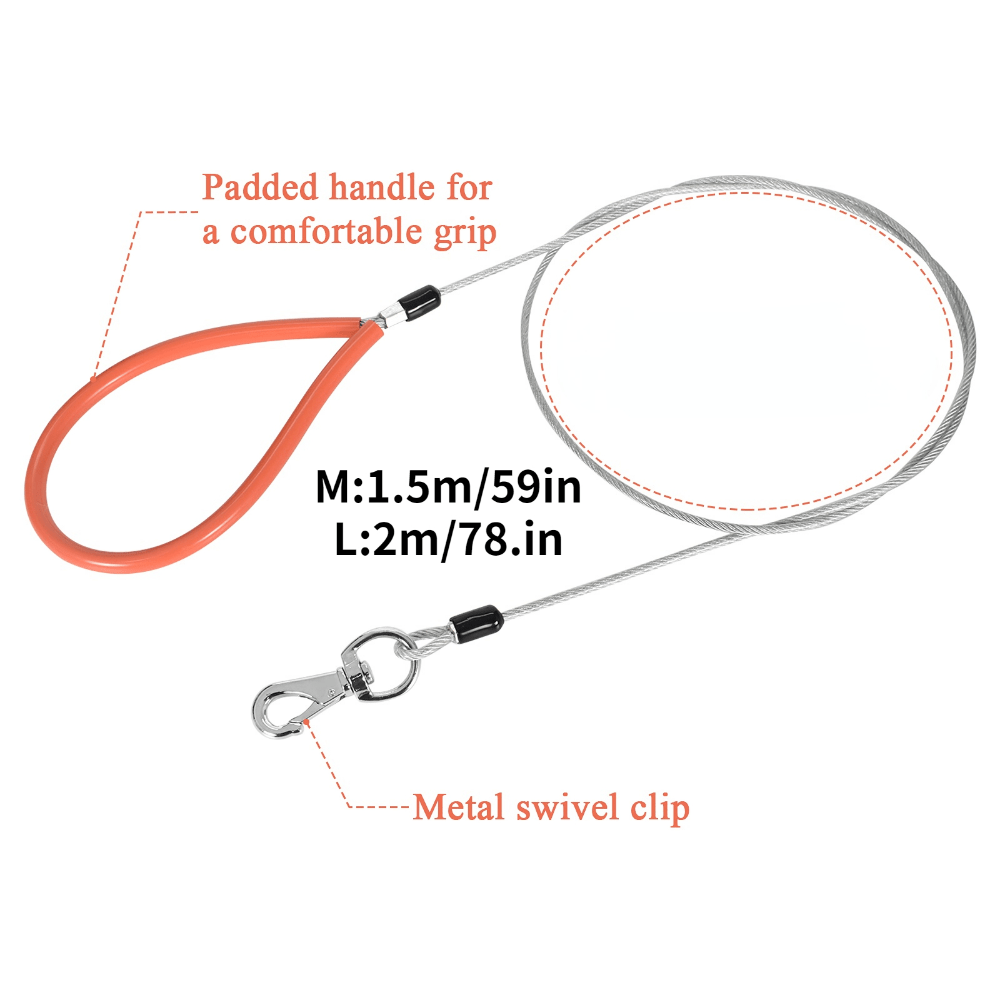 Chew Proof Dog Lead Durable Metal Rope Lead Metal Dog Training Leashes