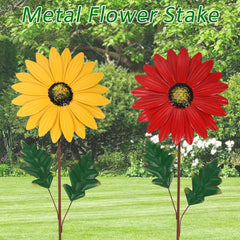Metal Sunflower Stake Garden Decoration