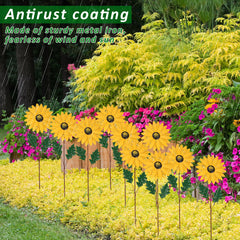 Metal Sunflower Stake Garden Decoration