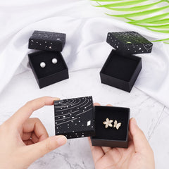 30pcs Galaxy Pattern Jewelry Gift Square Boxes 5.3x5.3x3 with Sponge