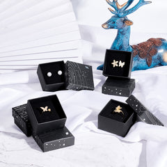 30pcs Galaxy Pattern Jewelry Gift Square Boxes 5.3x5.3x3 with Sponge