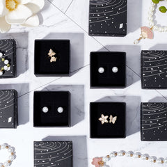 30pcs Galaxy Pattern Jewelry Gift Square Boxes 5.3x5.3x3 with Sponge