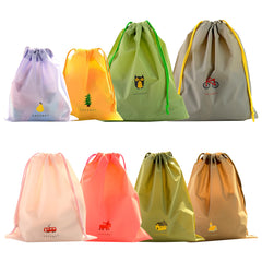 8pcs Printing Drawstring Bag Travel Storage Waterproof Packing Bags