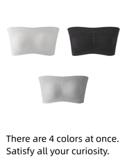 3pcs Strapless Bandeau Bras Soft & Stretch Everyday Bra Women's Lingerie