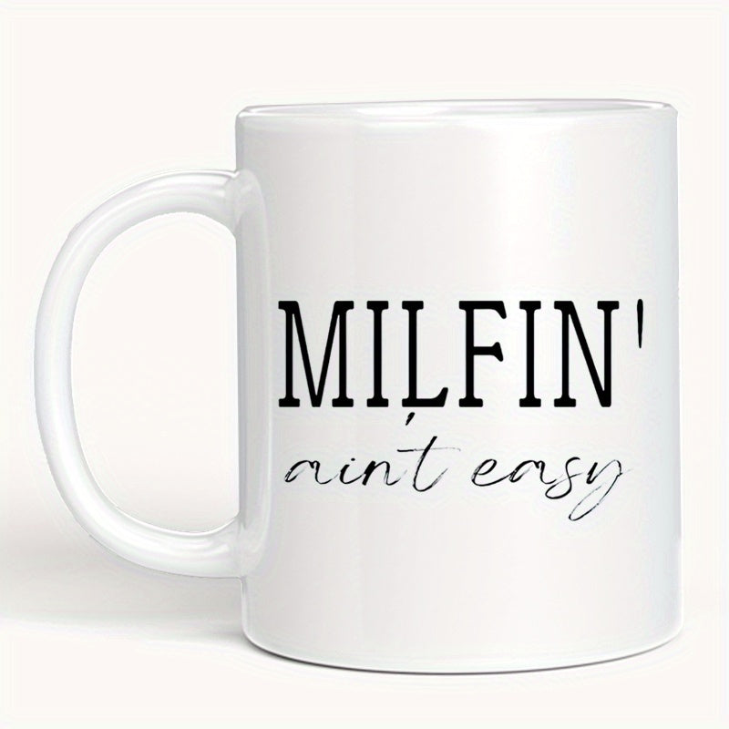 Creative 12oz Ceramic Coffee Mug for Camping, Picnic, Gym - Mother's Gift