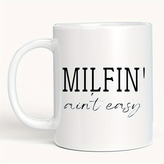 Creative 12oz Ceramic Coffee Mug for Camping, Picnic, Gym - Mother's Gift