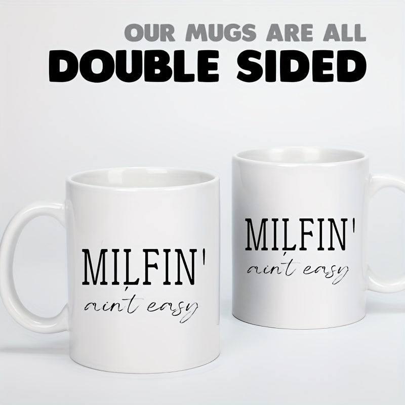 Creative 12oz Ceramic Coffee Mug for Camping, Picnic, Gym - Mother's Gift